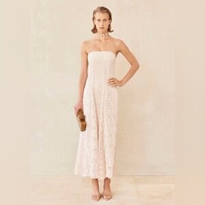 Cult Gaia Solia Floral Lace Maxi Dress In Gardenia